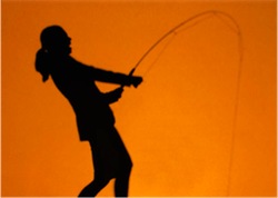 woman fishing