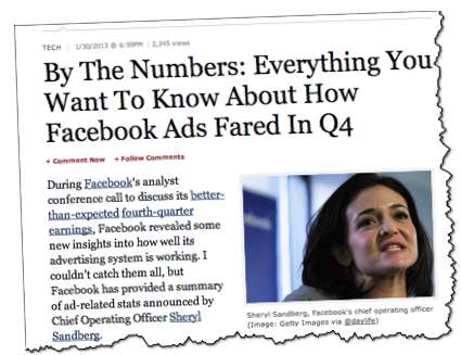 Facebook ad numbers Sheryl Sandberg