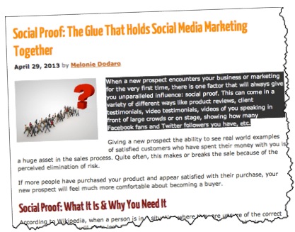 social proof blog post